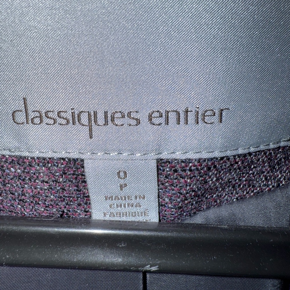 Grey/dark purple blazer with fake front pockets NWT 0P classiques entier - Picture 12 of 15